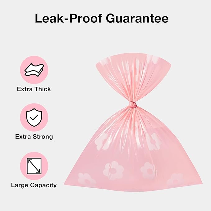 Refill |Dog poops bags|Cherry blossom|Pink |Thick and Extra Strong|Refill rolls (imperfect PACKING))