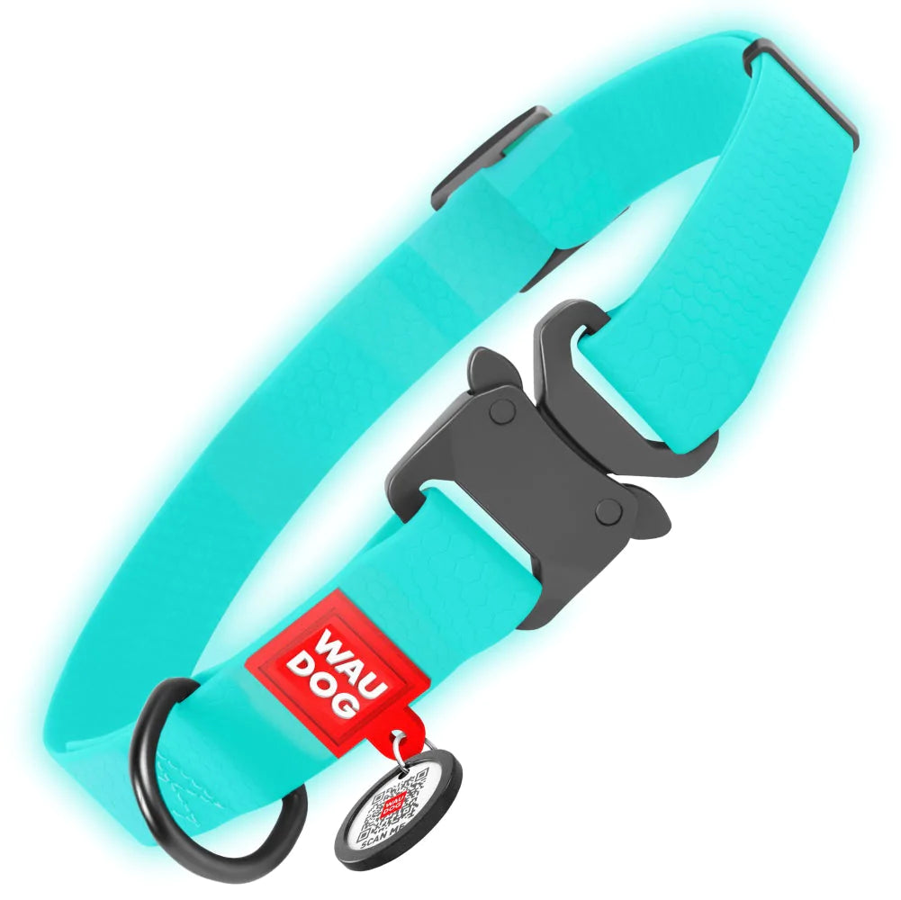 Waterproof Glowing In The Dark Dog Collar by WAH DOG